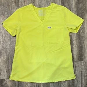 Figs Small Scrub Top, SM Yellow Green Blouse Women’s Scrubs